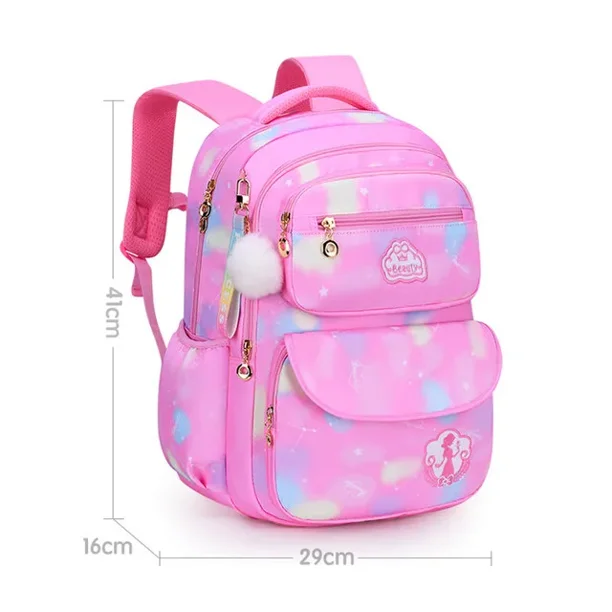 MINISO Girl Children Backpack School Bag Back Pack Pink for Kid Child Teenage Schoolbag Primary Kawaii Cute Waterproof Little