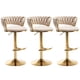 thumbnail image 1 of Set de 3 taburetes de bar Riknuxi de terciopelo beige giratorios, 1 of 7