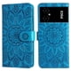 thumbnail image 1 of Funda tipo cartera FOXDOCK para Xiaomi Poco M5 4G , diseño girasol en relieve, cuero PU, cierre magnético, soporte y tarjetero, 1 of 5