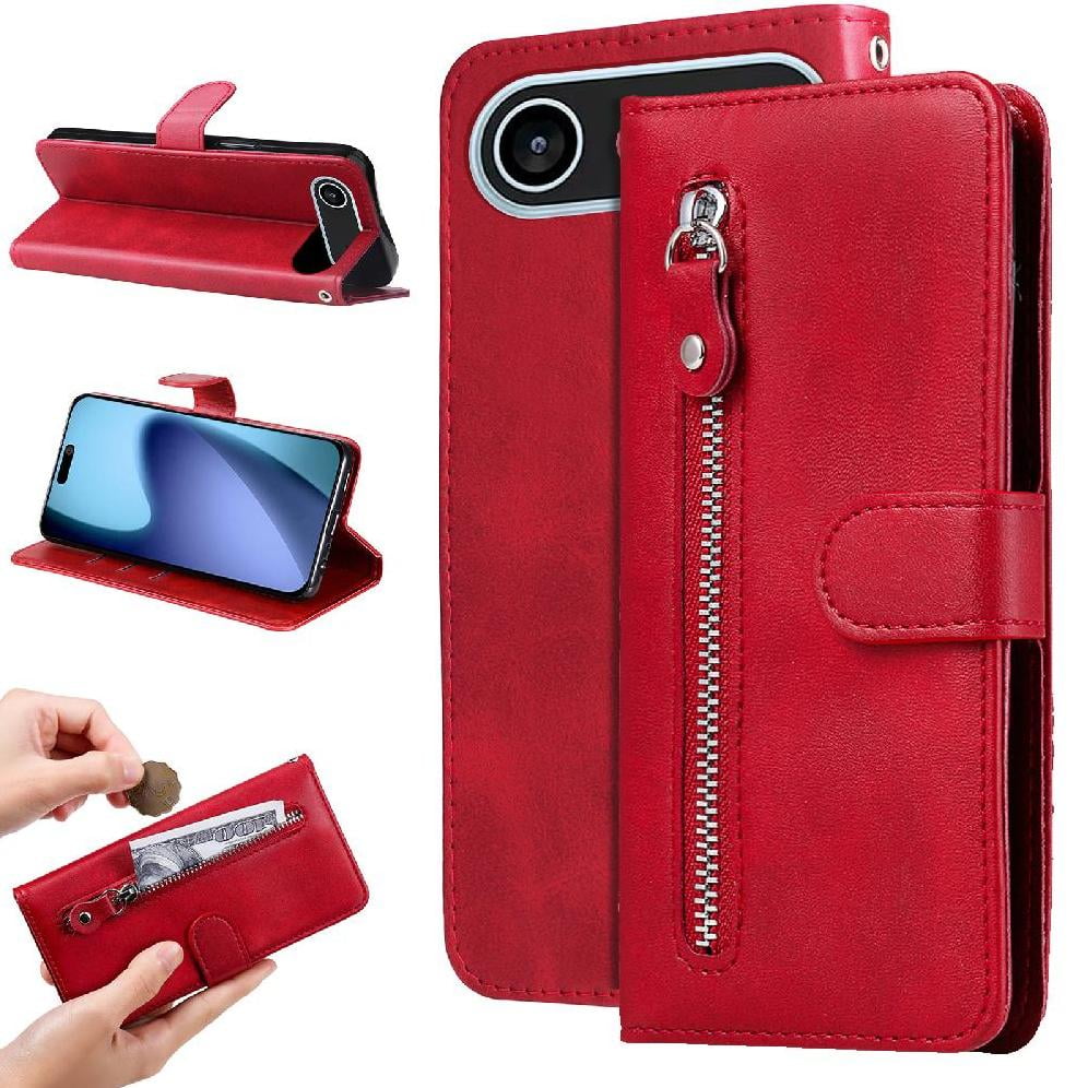 Gangxun - Funda Con Cremallera Para Iphone Air, Carcasa Cartera De Cuero Pu Con Soporte Y Tarjetero