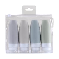 Magideal - De Viaje De Silicona, Exprimibles Con Bolsa De Transporte Transparente, Contenedor De Artículos De Tocador Portátil Para Loción, Jabón, Champ , 4X 60Ml