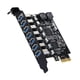 thumbnail image 2 of PCIe 7 Puertos USB3.2 Gen1 19Pin Tarjeta De Expansión 5Gbps Convertidor De PC De Escritorio, 2 of 5