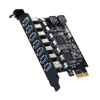 Magideal - Pcie 7 Puertos Usb 3.0 Tarjeta De Expansión Computer Hub Pci-E 1X Convertidor De De Tercera Generación Pc De Escritorio