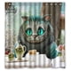 thumbnail image 1 of Cortina de ducha de gato de Cheshire, juego de cortina de baño con ganchos, tamaño 60 x 72 pulgadas, 1 of 3