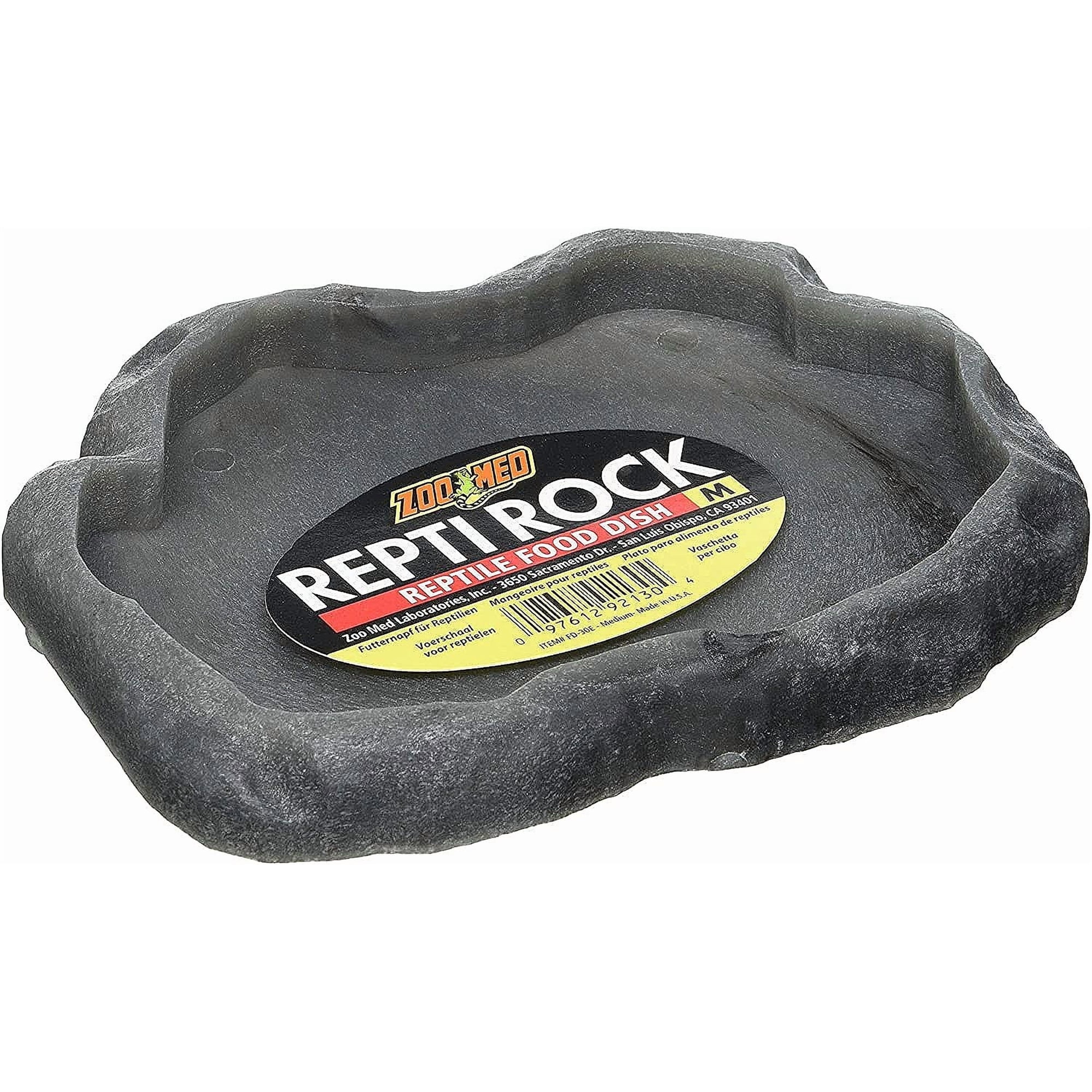 Plato de comida Zoo Med Reptile Rock, tamaño mediano, irrompible