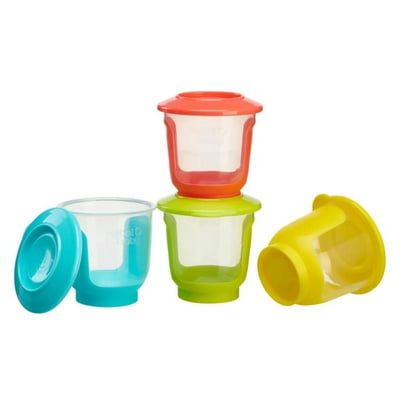 Accesorios Alimentación Set 4 Pocillos De Almacenamiento De 120Ml. Amarilo Rojo Verde Y Celeste  Vitalbaby