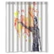 thumbnail image 1 of Cortina de ducha con diseño de The Walking Dead Sketch, juego de cortinas de baño con ganchos, tamaño 60 x 72 pulgadas, 1 of 3
