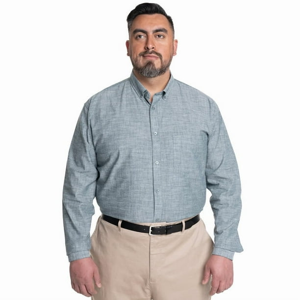 Camisa Hombre Slub Look Lino Bolsillo