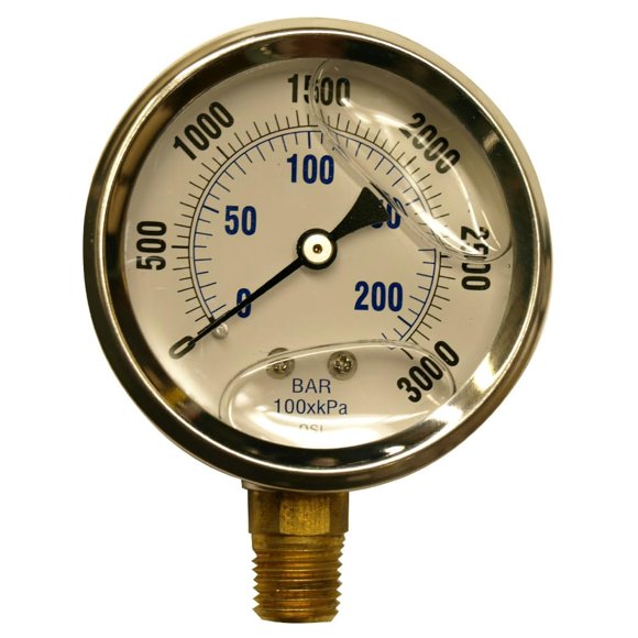 Manómetro Apache 6,4 cm Acero Inoxidable con Glicerina