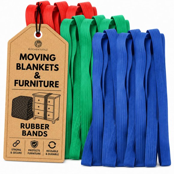 Bandas de Goma Kitchentoolz Paquete de 12 Bandas para Mudanza de 30" a 42"