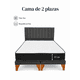 thumbnail image 5 of Cama 2 Plazas Gris con Colchón y Respaldo Lineal en Lino, 5 of 5