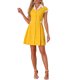 thumbnail image 2 of INSPIRE CHIC Vestido Camisero de Mujer con Botones para Regreso a Clases, Cuello con Solapa, Manga Corta, Vestidos de Trabajo con Cinturón L Amarillo, 2 of 6