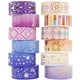thumbnail image 1 of Cinta Washi YUBBAEX 15 mm x 3 m, 12 rollos, estrellas moradas, 1 of 9