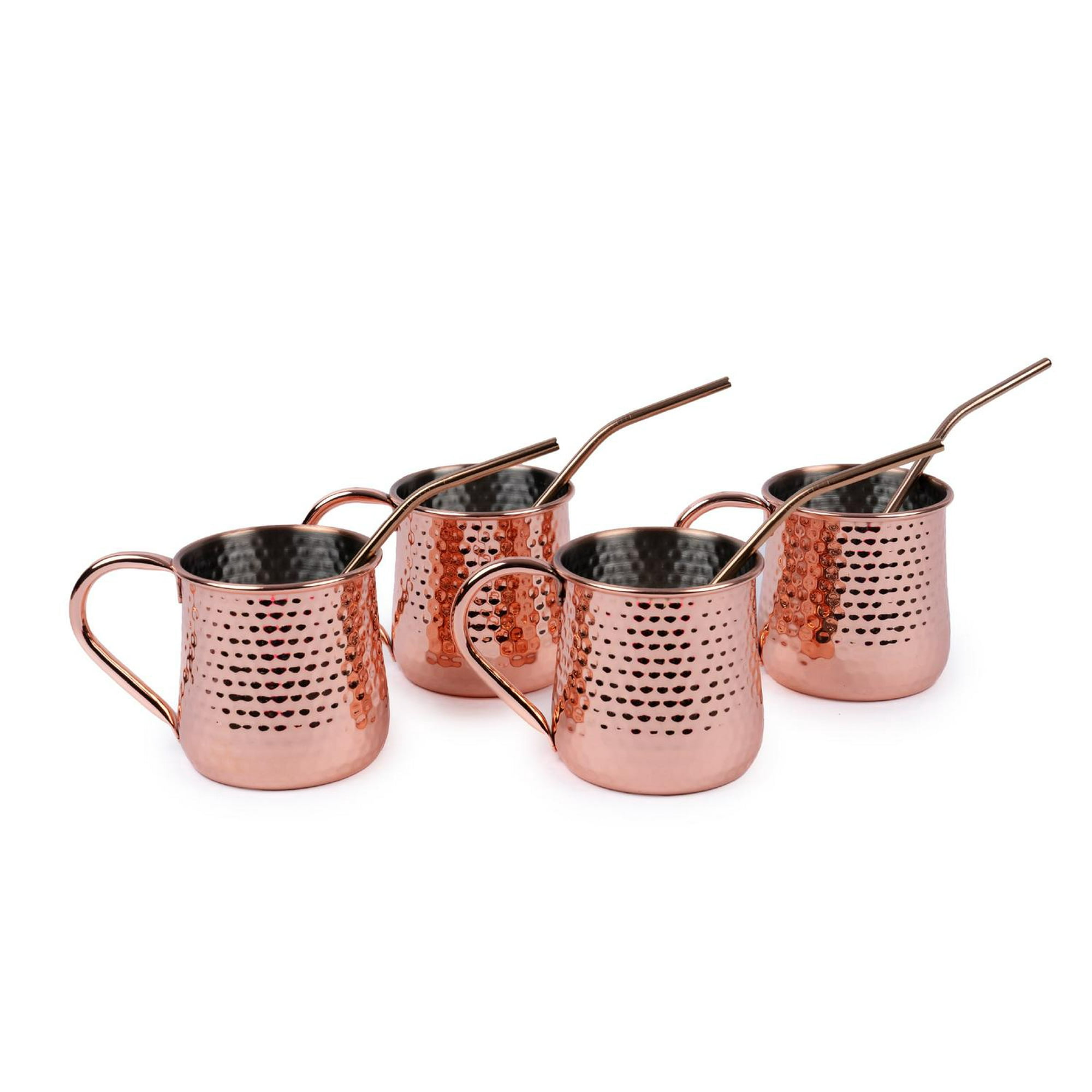 Set 4 Vasos Moscow Mule Mojito Mug Cobre + Bombillas Simplit Cafe