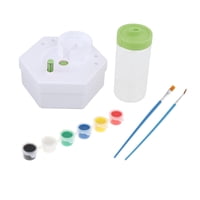 Bothyi - Limpiador De Brochas De Pintura, Enjuagadores De Brochas De Taza De Enjuague Para Artistas De Pintura Al Óleo, Escritura Verde, 2 Pinceles, 6 Pinturas