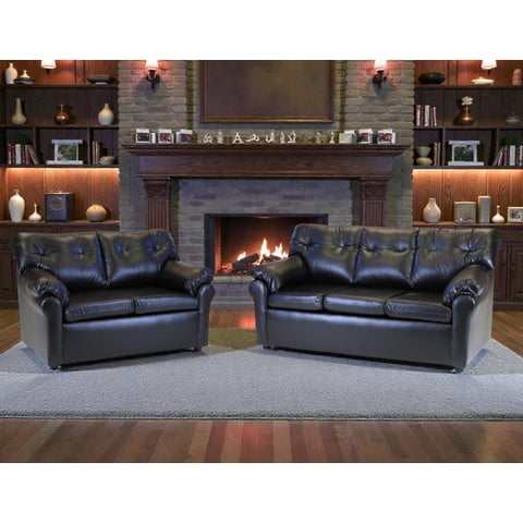 Muebles Altiro - Living Mateo 32 - Cuero Sintético Pu Negro