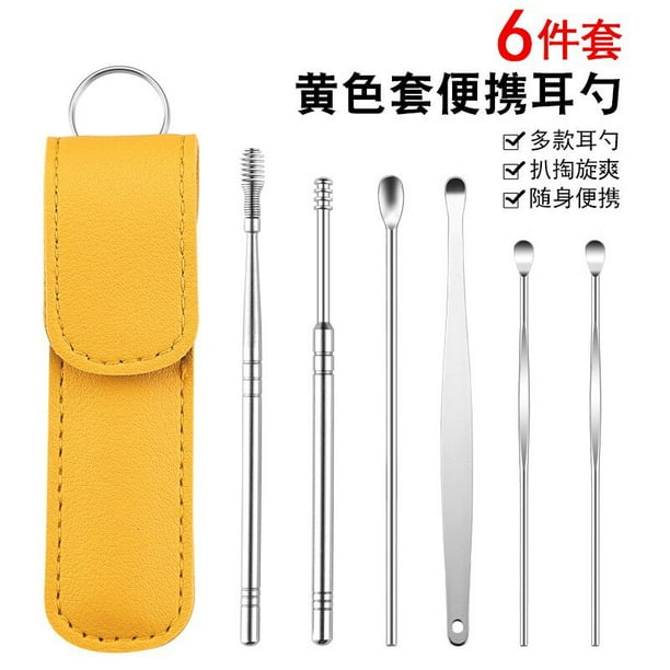 6PCS Ear Cleaner Wax Removal Tool Earpick Sticks Earwax Remover Curette Ear Pick Cleaning Ear Cleanser Spoon Health Care Earpick