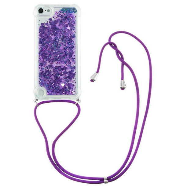 Funda FOXDOCK para iPod Touch 7/6/5 con Cuerda Ajustable, Brillo Líquido, Protección Antigolpes y Lente – Ideal para Regalo