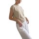 thumbnail image 4 of INSPIRE CHIC Chaleco de Suéter para Mujer Cuello Redondo Acanalado Manga Corta con Relieve 3D Floral Elegante Jersey de Punto Sin Mangas Talla Extra Grande Blanco, 4 of 6