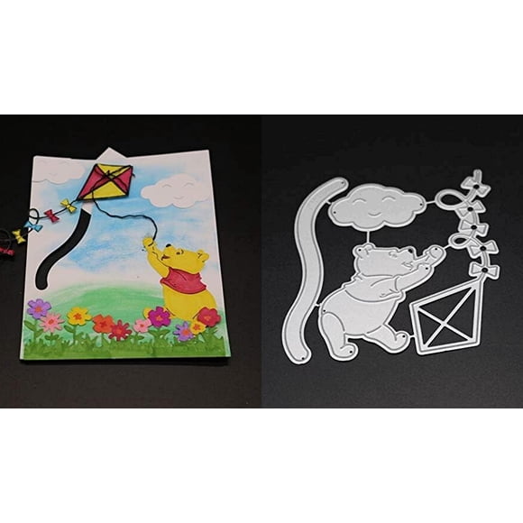 Matrices de corte metálicas para scrapbooking DIY con oso y cometa