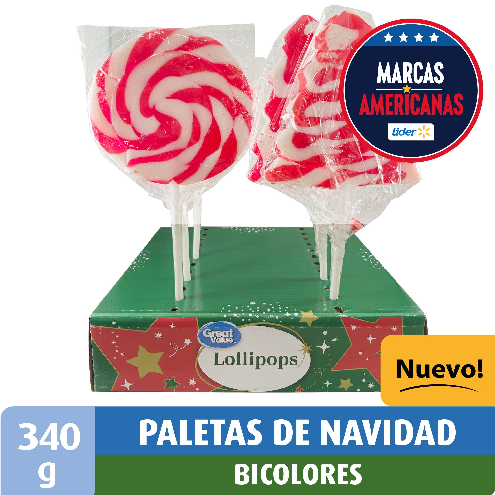 Paleta De Caramelo De Navidad Sabor Multifruta 113 g Great Value