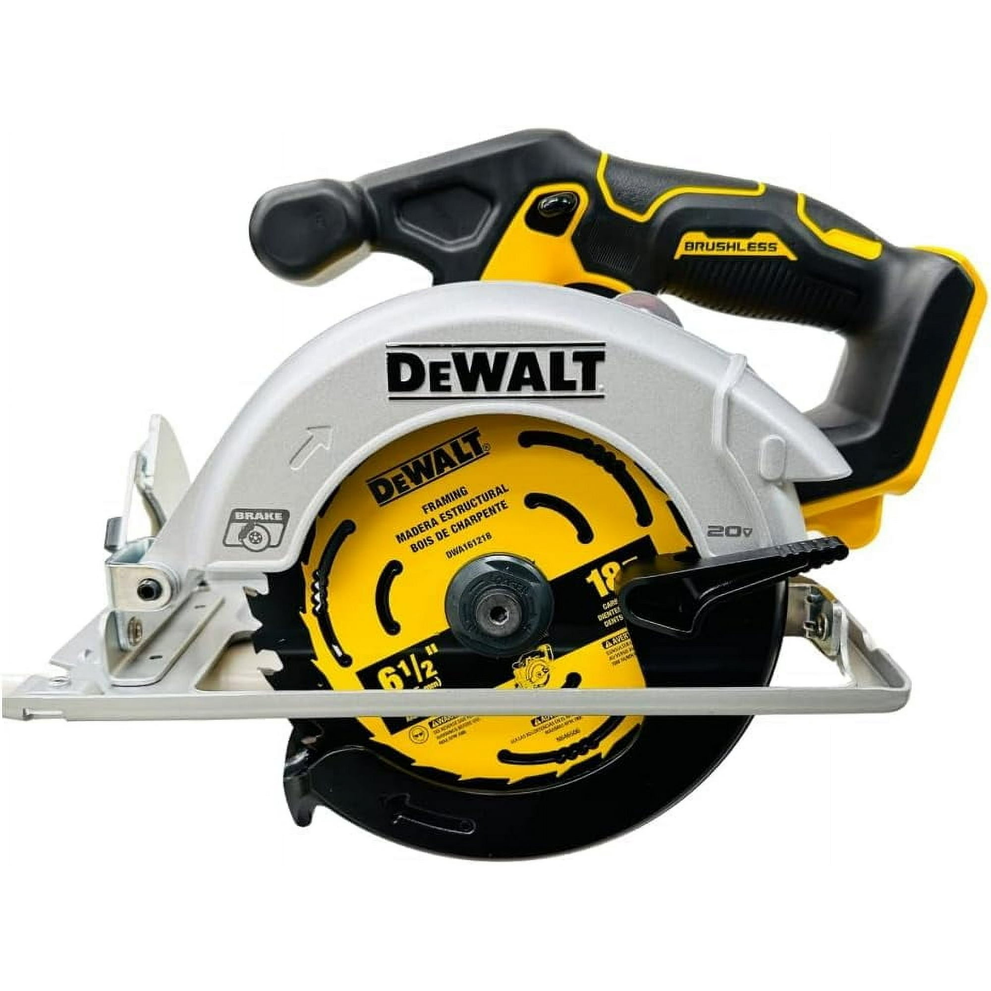 Sierra Circular Dewalt Dcs566, 20 V, Inalámbrica, Sin Escobillas, 6.5 Pulgadas, Amarilla