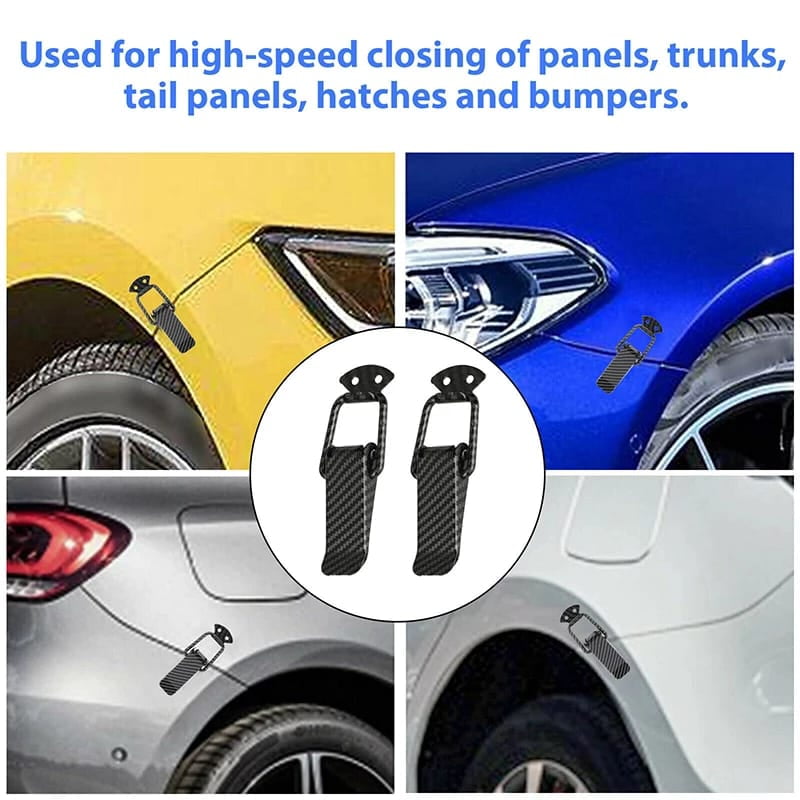 Genrico - Par De Clip Ganchos Sujetadores Parachoques Modelo Fibra De Carbono