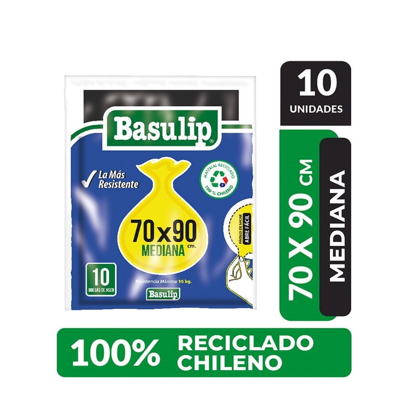 Basulip - Bolsa De Basura Mediana 70X90 Cm