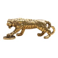 Magideal - Estatua De Tigre De Latón, Regalo, Decoración De Escritorio En Miniatura, Adornos De Animales De Oficina, Estatuilla, Escultura De Latón, Escultura De