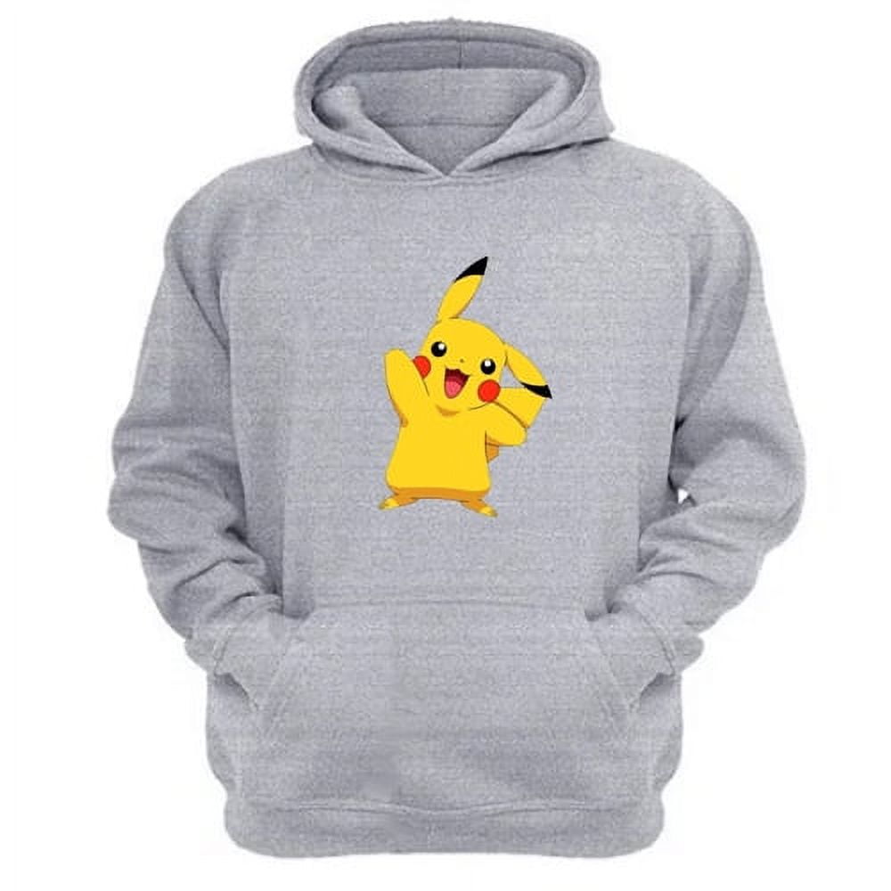 Genérico - Polerón Canguro Pikachú Gris Claro Talla S Unisex
