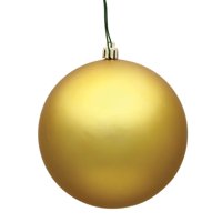 Adorno De Bola De Navidad Vickerman Con Acabado Mate Dorado De 4 Cm, Paquete De 6