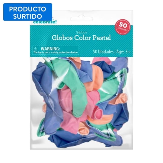 Set 50 Globos Surtidos Pasteles Way to celebrate