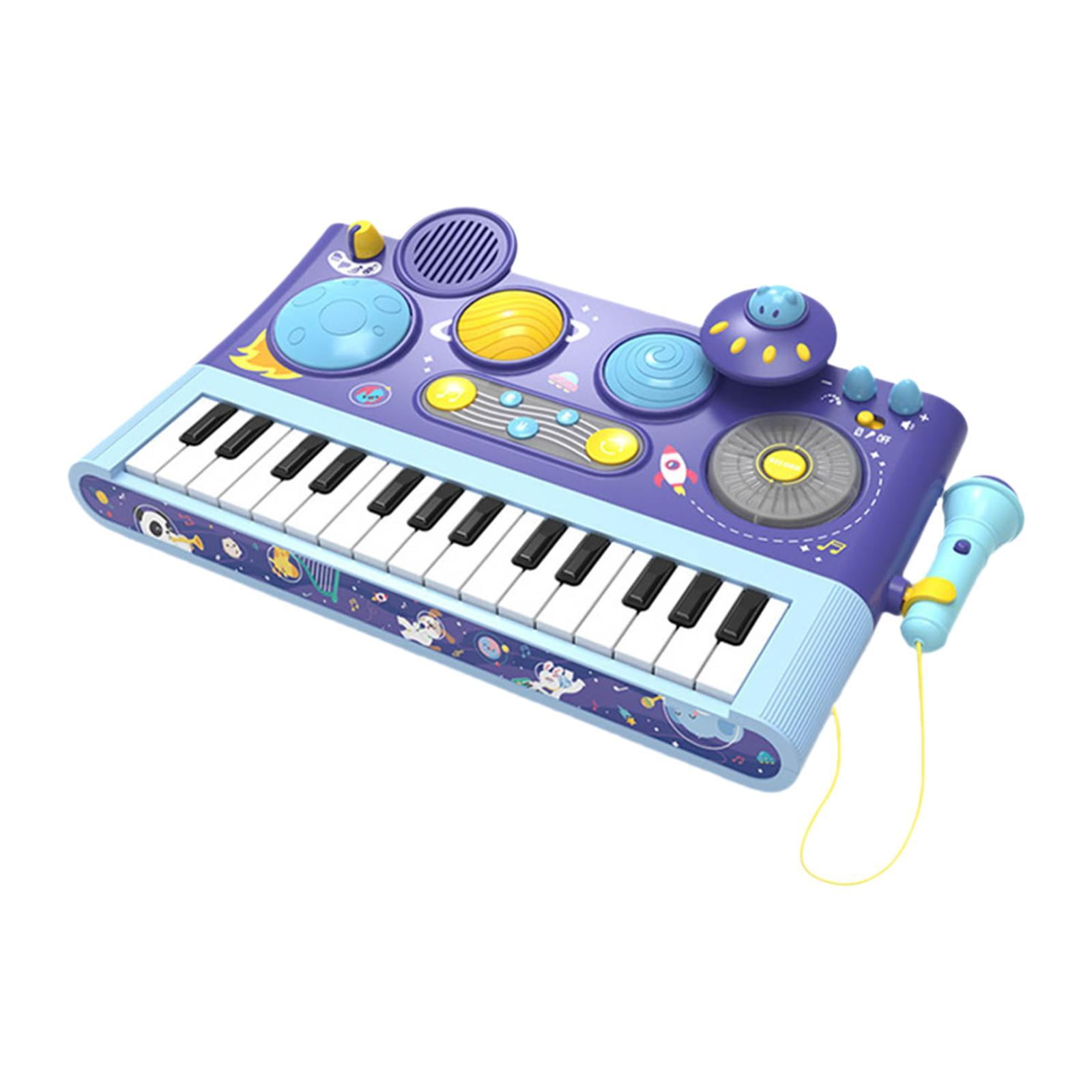 Magideal - Instrumento De Percusión, Teclado De Piano, Juguete Musical De Aprendizaje Con Micrófono, Tambor De Piano, Juguete Musical Para Navidad, Bebés Y Niños Púrpura