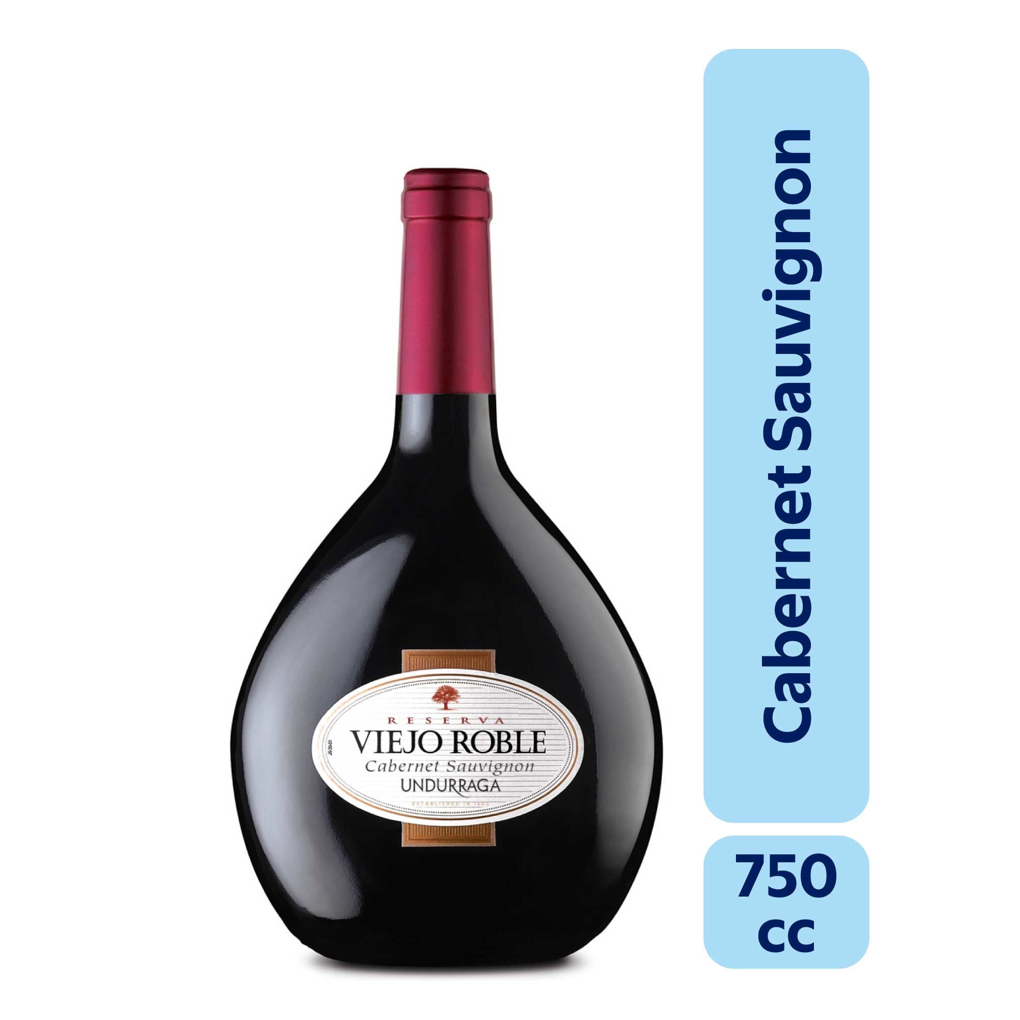 Vino Tinto Cabernet Sauvignon Viejo Roble Botella 700 cc Undurraga