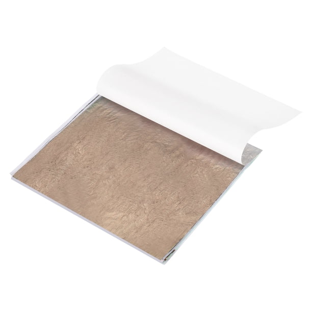 10 hojas de pan de oro, hojas de papel de imitación de oro de 5.5"x5.5" en un folleto variado para manualidades, marcos de fotos, uñas y decoración de artes DIY, bronce café