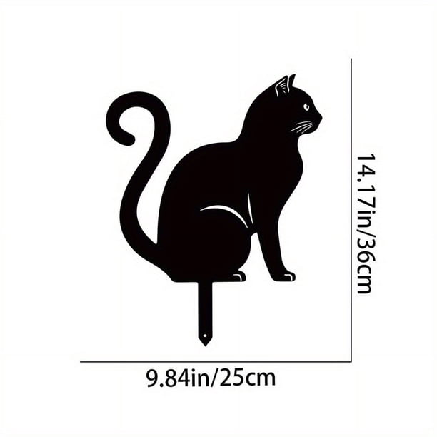1pc Cute Cat Family Garden Stakes - Decorative Silhouette Animal Outdoor Statues for Cat Lovers - Perfect for Yard, Garden, and Halloween Decorations