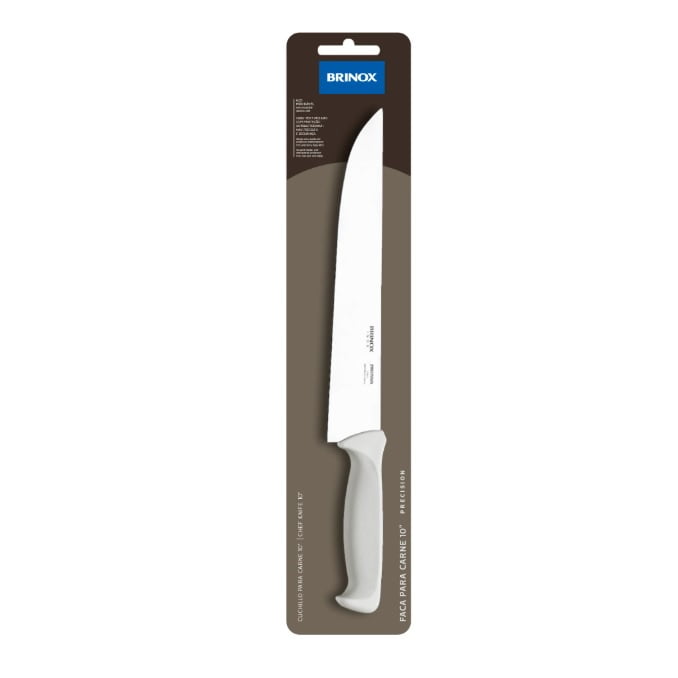 Brinox - Cuchillo Para Carne De 10" Mango Blanco