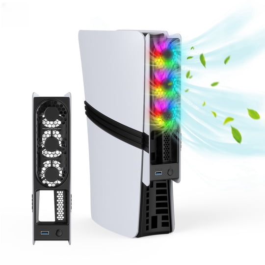 Genérico - Ventilador Externo Silencioso Compatible Con Playstation 5 Pro/slim Disc Y Digital Edition - Sistema De Flujo De Aire Mejorado Para Consolas Ps5-blanco