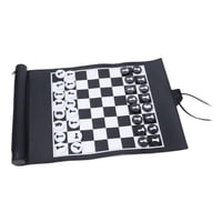 Magideal - De Ajedrez Clásico De Material Cuero Pu Plegable 32 Piezas De Ajedrez En Y Negro De Para Principiantes De Entrenamiento De Torneos,