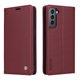 thumbnail image 1 of Funda Billetera de Cuero para Samsung Galaxy S21 con Tarjetero y Soporte - Tapa Magnética Rojo, 1 of 6