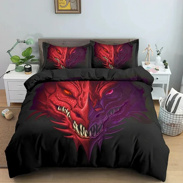 Dragon Bedding Set Boys Girls Size Duvet Cover Pillowcase Bed Kids Adult Fashion Home Textileextile Bed Sheets