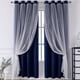 thumbnail image 1 of suxuMhao Cortinas de Estrellas Huecas con Gasa, 2 Piezas 52x72in, Cortinas para Sala/dormitorio, Cortina Transparente Perforada Opaca, Azul Oscuro + Blanco, Poliéster y Encaje, 1 of 5