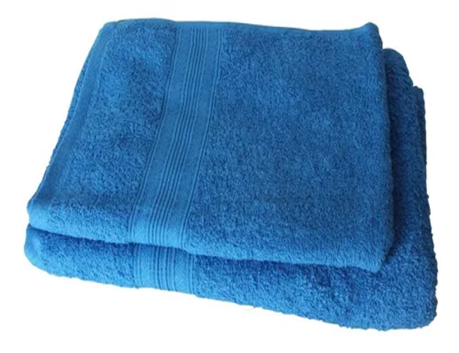 Genérico - Juego De Toallas Lourdes Azul 500 G/M2 (Baño Y Mano) Azul