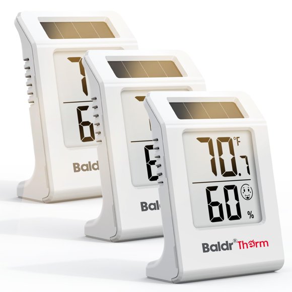Termómetro e higrómetro solar BaldrTherm, paquete de 3
