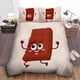 thumbnail image 1 of Cute Chocolate Bar Cartoon Character With Funny Face Quilt Duvet Cover Set3-Piece Bedding Set, 1 of 5