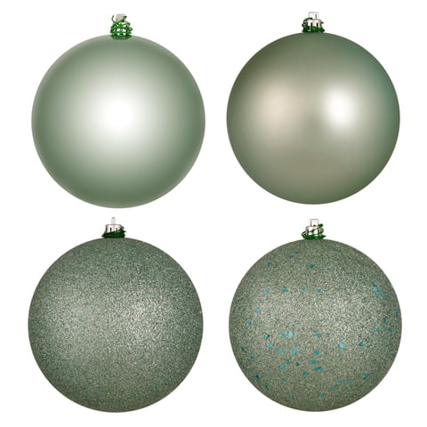 Juego De Adornos Vickerman Frosty Mint, 6 Cm, 4 Bolas Con Acabado (4 Unidades)