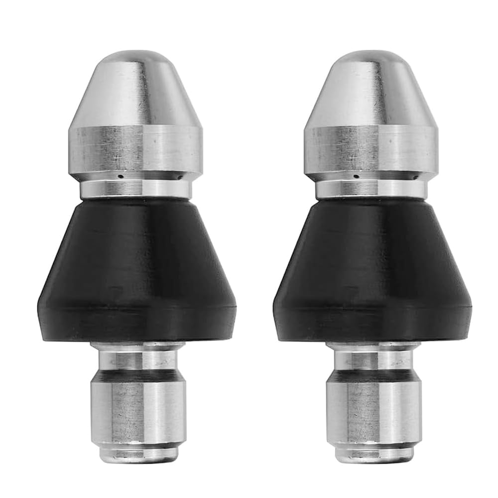 Xusx111 - Boquilla Del Chorro De Alcantarillado De La Lavadora De Presión De 2 Paquetes, Chorro De Agua De Limpieza De Drenaje, Enchufe De Conexión Rápida De 5000 Psi 1/4' (1/4 Pulgadas - 2 Paquetes)