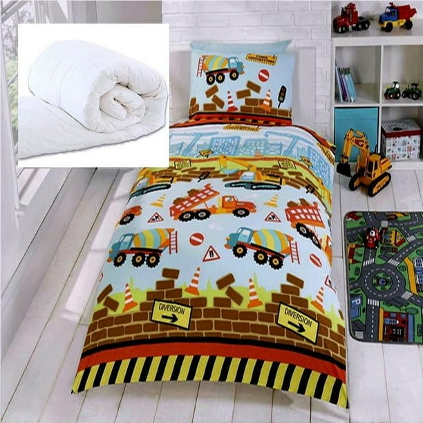 Juego De Funda Nórdica Infantil Camiones Zona De Construcción