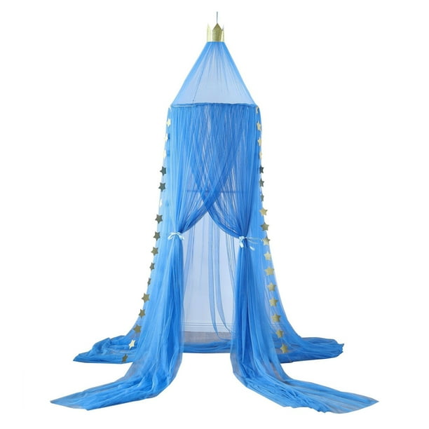 Dosel de cama con estrellas para niñas, dosel colgante redondo con forma de cúpula para rincón de lectura, decoración de habitación infantil, 65 x 220 x 1000 cm