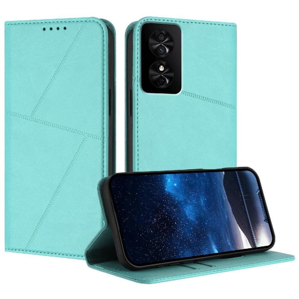 Funda Cartera Magnética para TCL 50 SE Protección Antichoque con Ranuras Verde